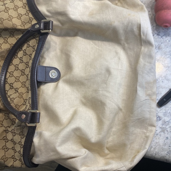 Gucci Sukey Shoulder Large Tote Bag GG Canvas Leather Dark Brown - Picture 17 of 17